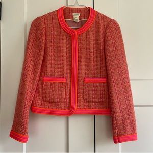 J.Crew Factory neon tweed jacket